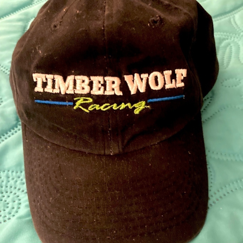 Timber Wolf Racing Hat Black Nascar Adjustable Nissin
